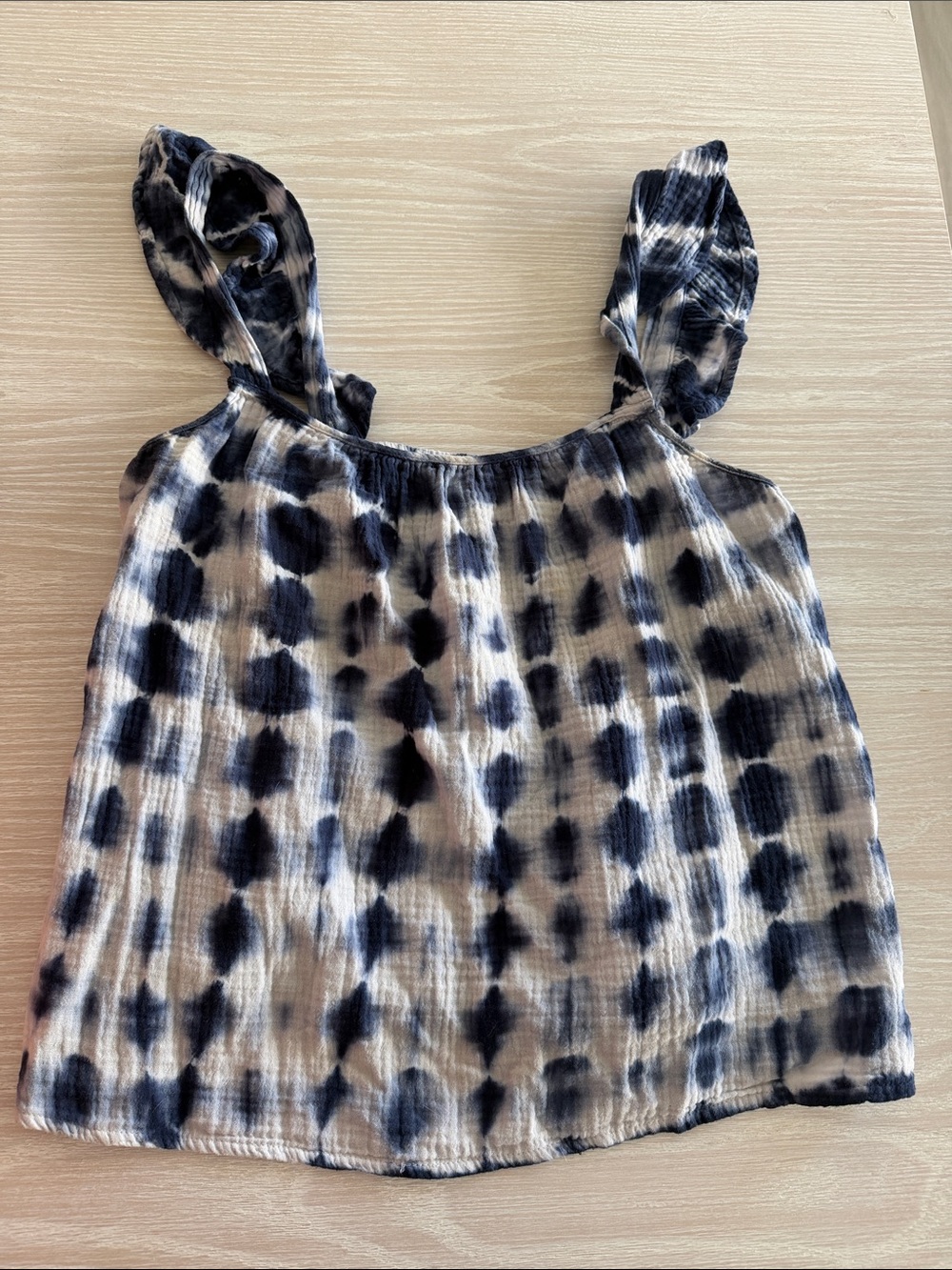 BB Dakota Black & Cream Tie-Dye Ruffle Strap Camisole